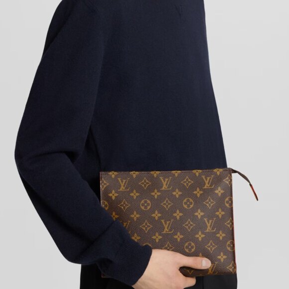LOUIS VUITTON Brown Monogram Toilette Pouch Clutch Bag Unisex - Picture 1 of 12